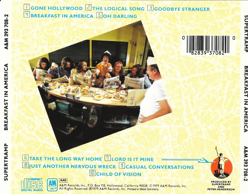 Supertramp  Breakfast In America usa : Back